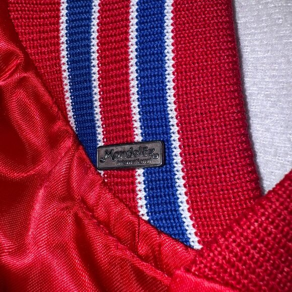 Vintage Nabisco Ritz Crackers Jukebox Red Satin Bomber Jacket Size M 3 Strikes - Picture 4 of 10